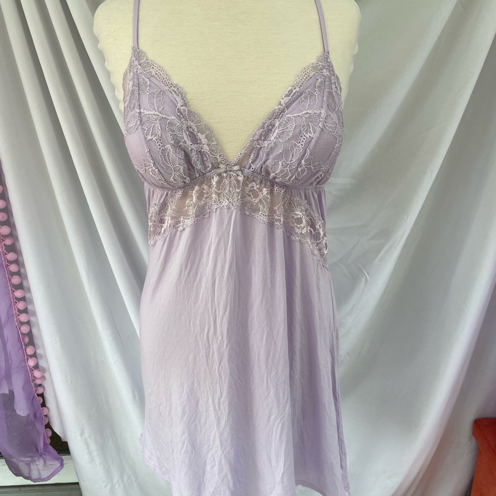 Victoria's Secret Purple Lace Chemise with Empire Waist
